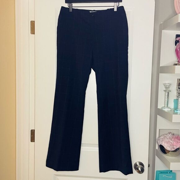 Gap Factory Navy Plaid Wool Dress Pants Straight Leg size 6R - Picture 2 of 12